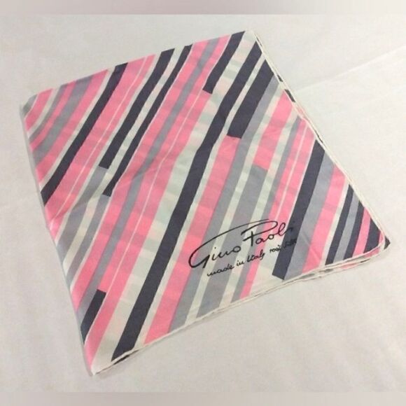 Gino Paoli 💯 Silk Scarf Italy Square EUC Rolled Hem Vintage - Picture 1 of 10